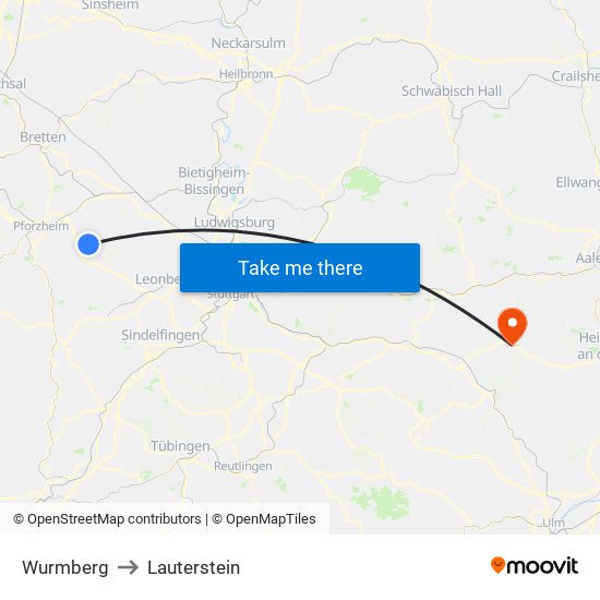 Wurmberg to Lauterstein map