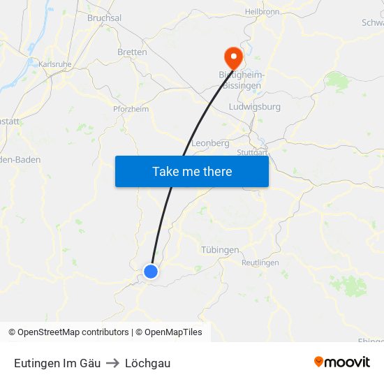 Eutingen Im Gäu to Löchgau map