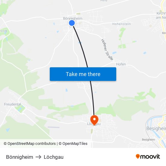 Bönnigheim to Löchgau map