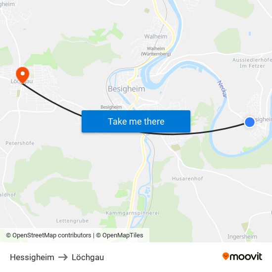 Hessigheim to Löchgau map