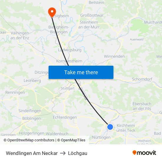 Wendlingen Am Neckar to Löchgau map