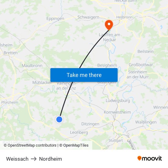 Weissach to Nordheim map