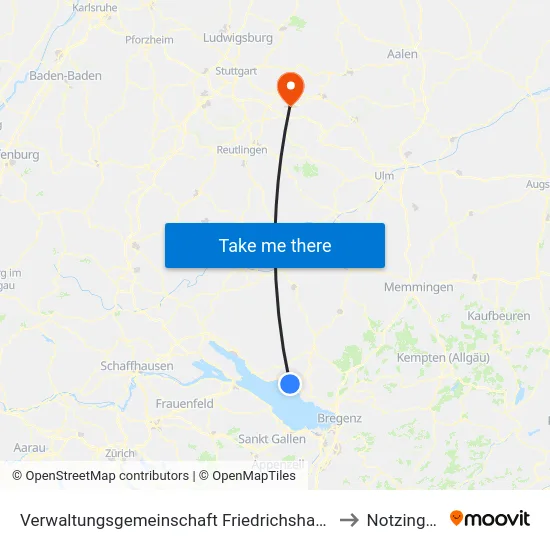 Verwaltungsgemeinschaft Friedrichshafen to Notzingen map