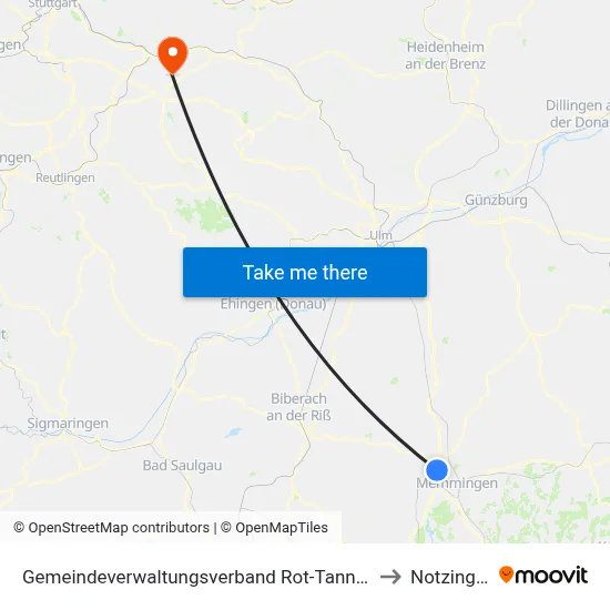 Gemeindeverwaltungsverband Rot-Tannheim to Notzingen map