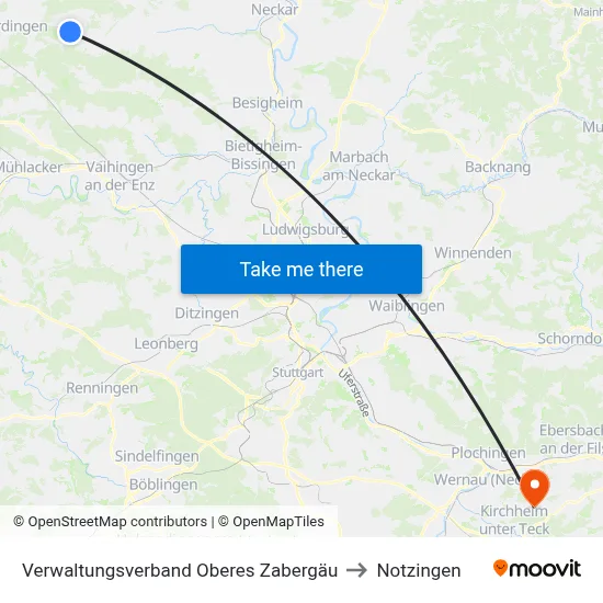 Verwaltungsverband Oberes Zabergäu to Notzingen map