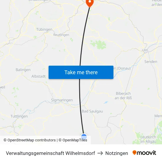 Verwaltungsgemeinschaft Wilhelmsdorf to Notzingen map