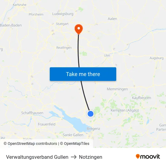 Verwaltungsverband Gullen to Notzingen map