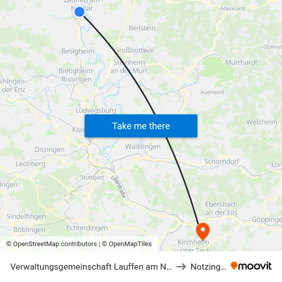 Verwaltungsgemeinschaft Lauffen am Neckar to Notzingen map