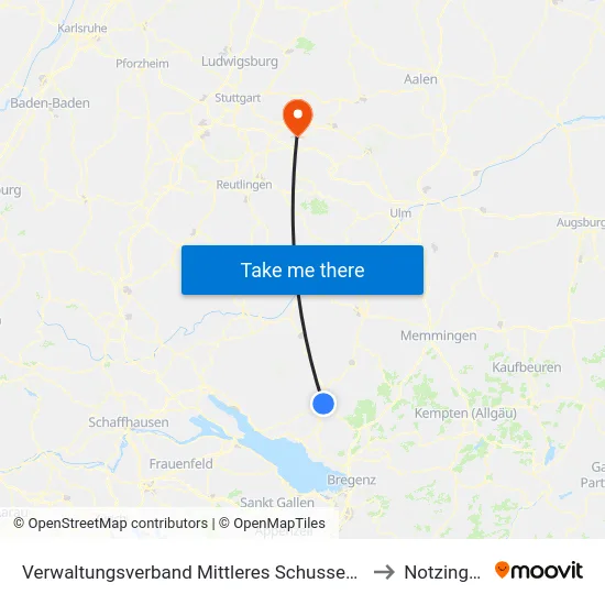 Verwaltungsverband Mittleres Schussental to Notzingen map