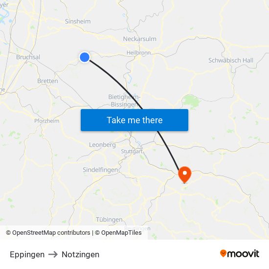 Eppingen to Notzingen map