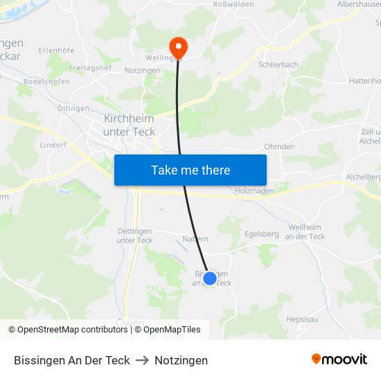 Bissingen An Der Teck to Notzingen map