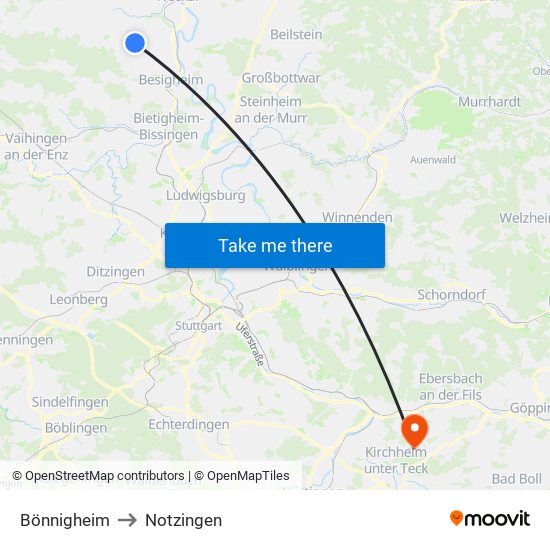 Bönnigheim to Notzingen map