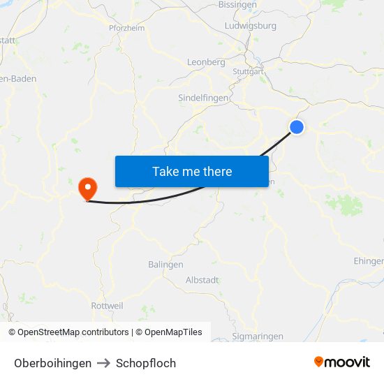 Oberboihingen to Schopfloch map