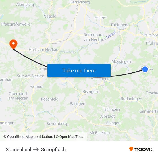 Sonnenbühl to Schopfloch map