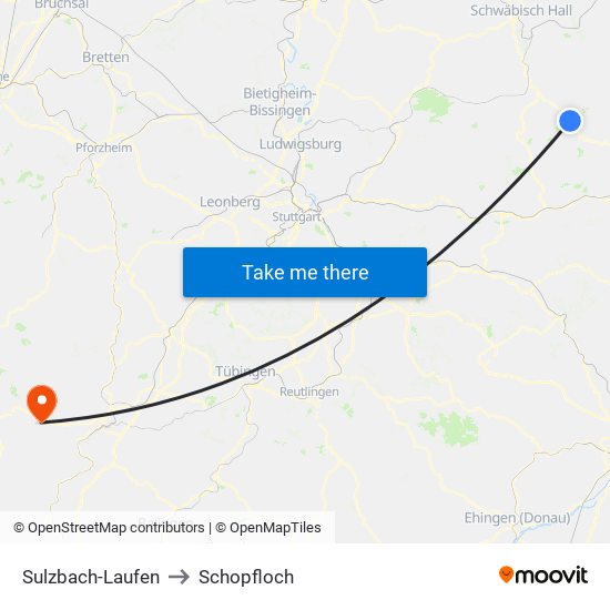 Sulzbach-Laufen to Schopfloch map