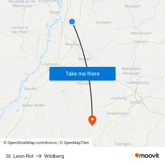 St. Leon-Rot to Wildberg map