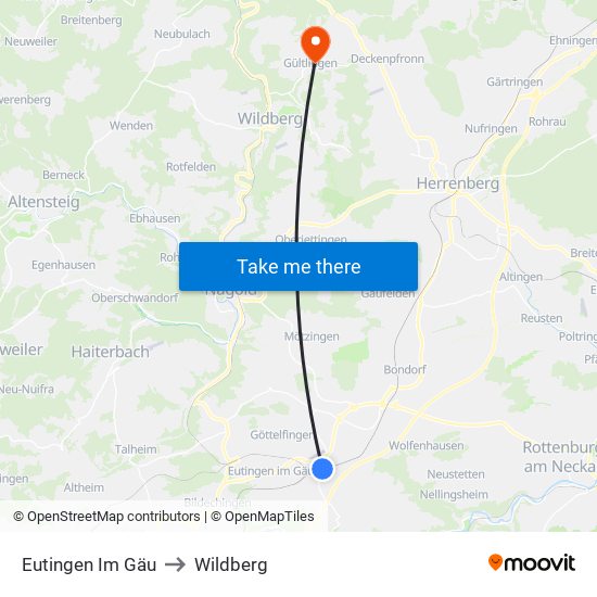 Eutingen Im Gäu to Wildberg map