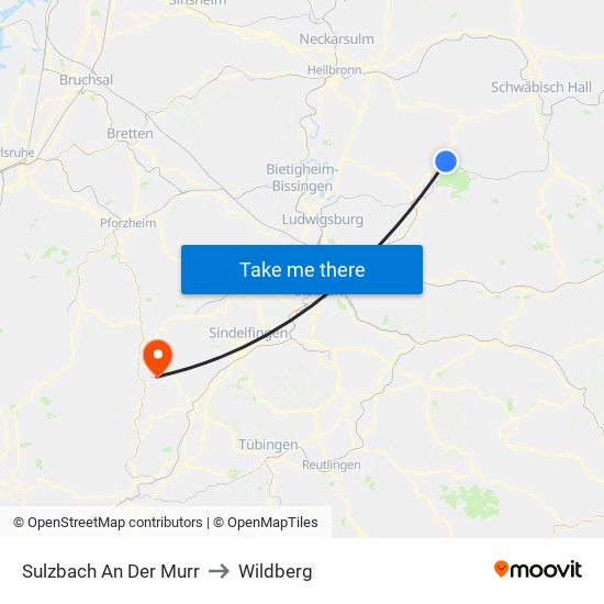 Sulzbach An Der Murr to Wildberg map