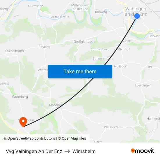 Vvg Vaihingen An Der Enz to Wimsheim map