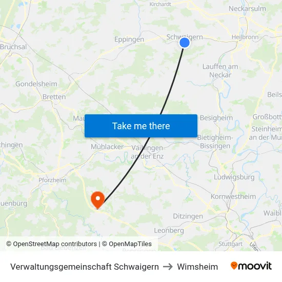 Verwaltungsgemeinschaft Schwaigern to Wimsheim map