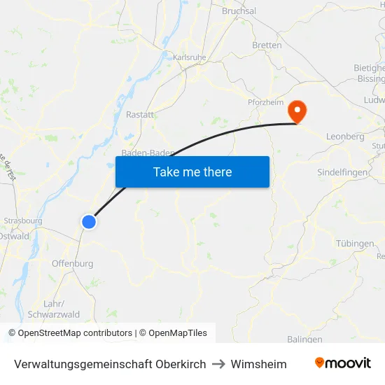 Verwaltungsgemeinschaft Oberkirch to Wimsheim map