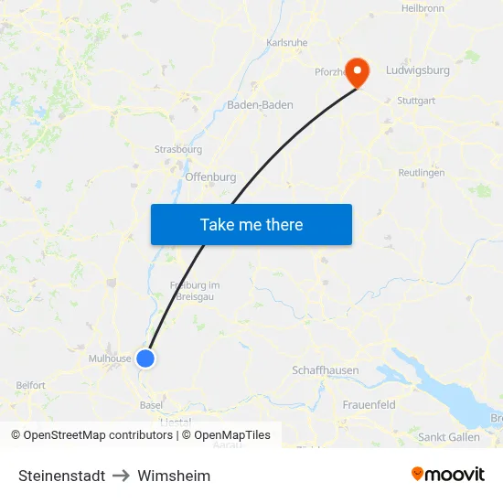 Steinenstadt to Wimsheim map