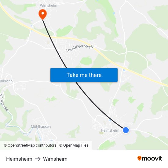 Heimsheim to Wimsheim map