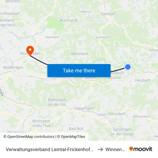 Verwaltungsverband Leintal-Frickenhofer Höhe to Winnenden map