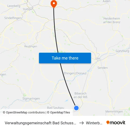 Verwaltungsgemeinschaft Bad Schussenried to Winterbach map