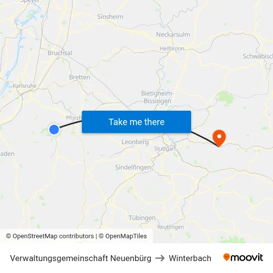 Verwaltungsgemeinschaft Neuenbürg to Winterbach map