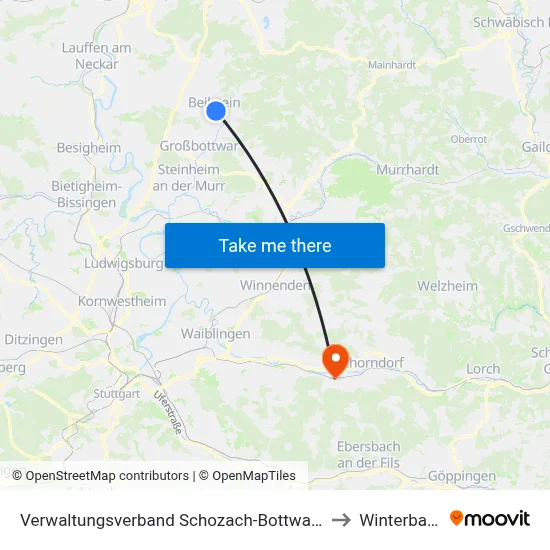 Verwaltungsverband Schozach-Bottwartal to Winterbach map