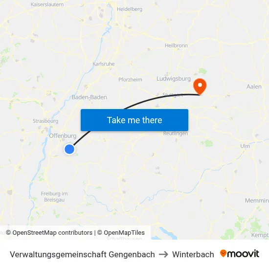 Verwaltungsgemeinschaft Gengenbach to Winterbach map