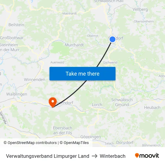 Verwaltungsverband Limpurger Land to Winterbach map
