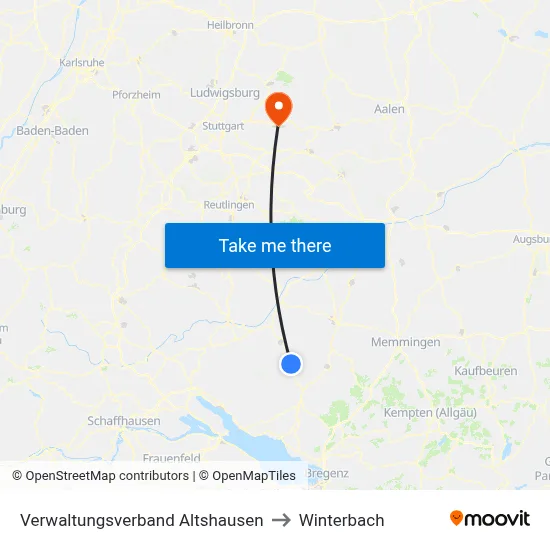Verwaltungsverband Altshausen to Winterbach map