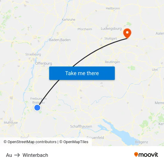 Au to Winterbach map