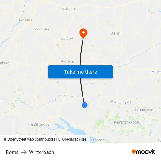 Boms to Winterbach map