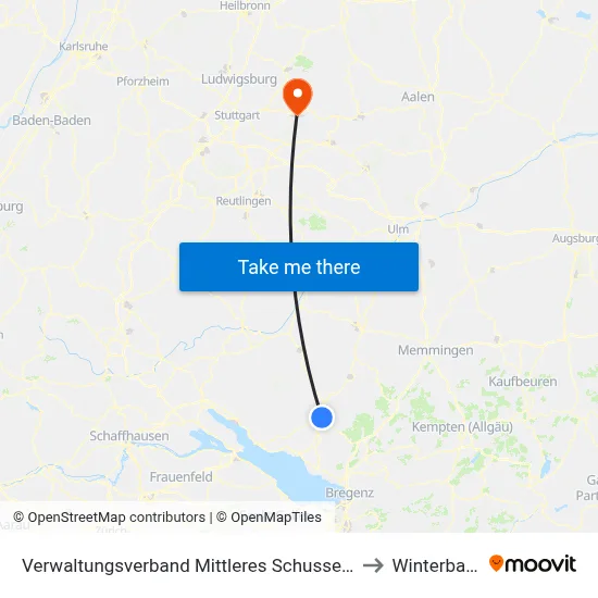 Verwaltungsverband Mittleres Schussental to Winterbach map