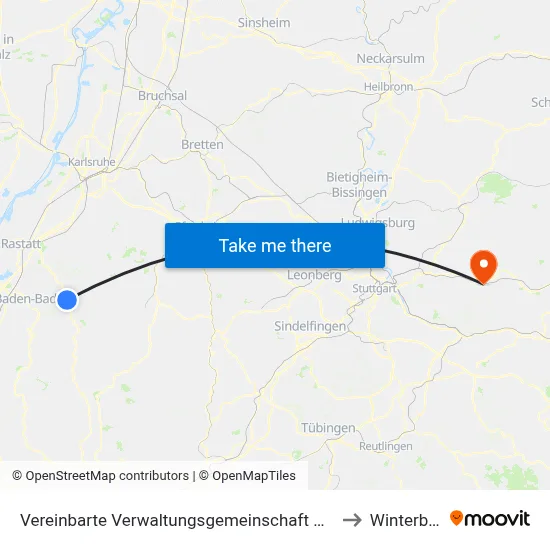 Vereinbarte Verwaltungsgemeinschaft Gernsbach to Winterbach map