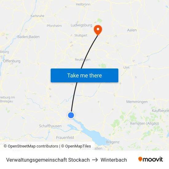 Verwaltungsgemeinschaft Stockach to Winterbach map