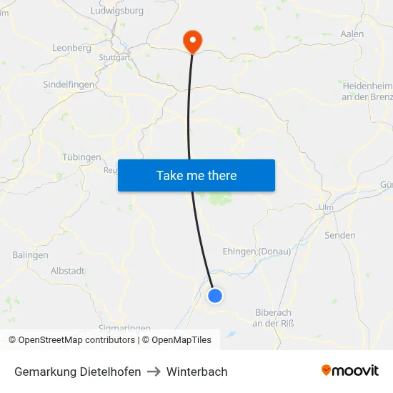 Gemarkung Dietelhofen to Winterbach map
