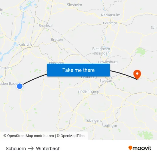 Scheuern to Winterbach map