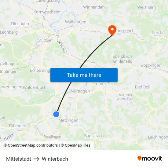 Mittelstadt to Winterbach map