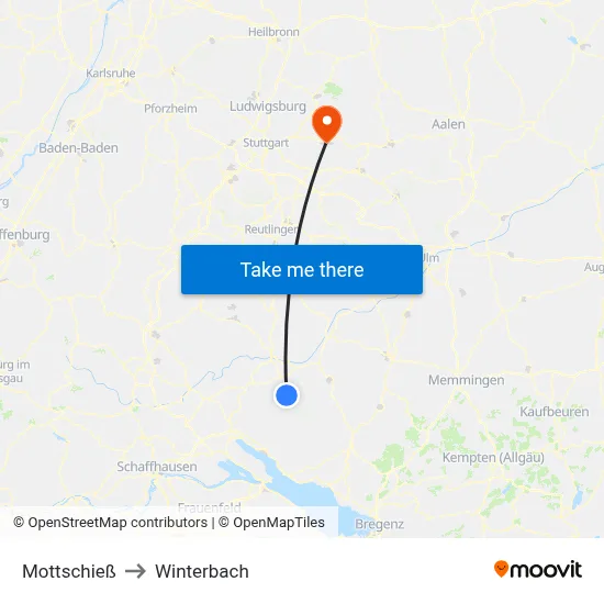 Mottschieß to Winterbach map