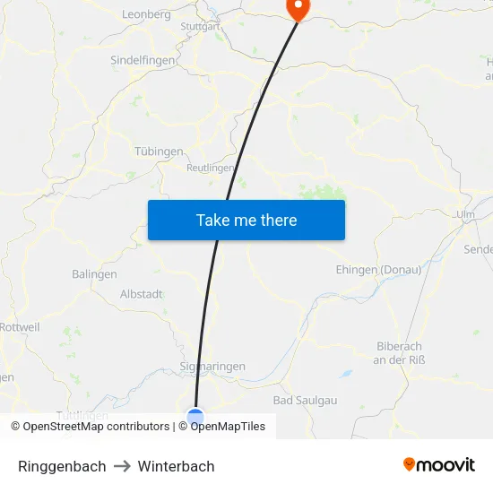 Ringgenbach to Winterbach map