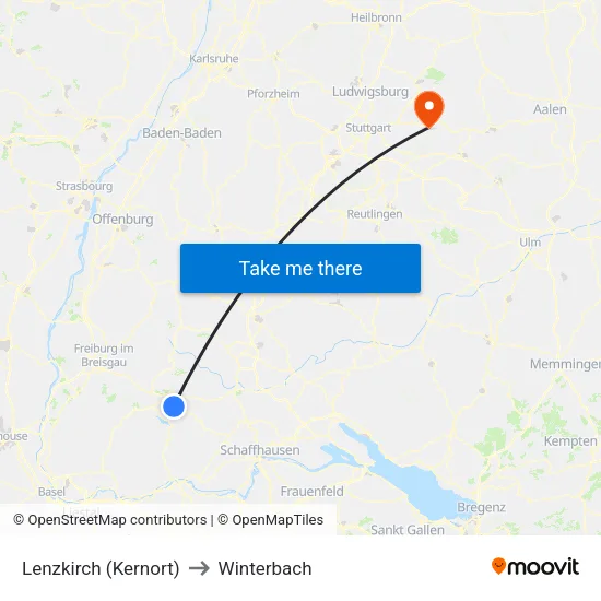 Lenzkirch (Kernort) to Winterbach map