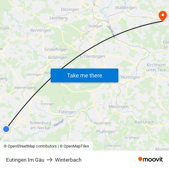 Eutingen Im Gäu to Winterbach map