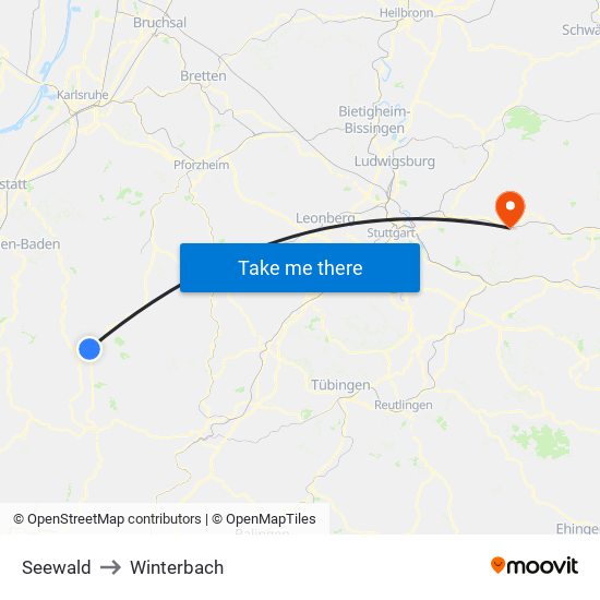 Seewald to Winterbach map