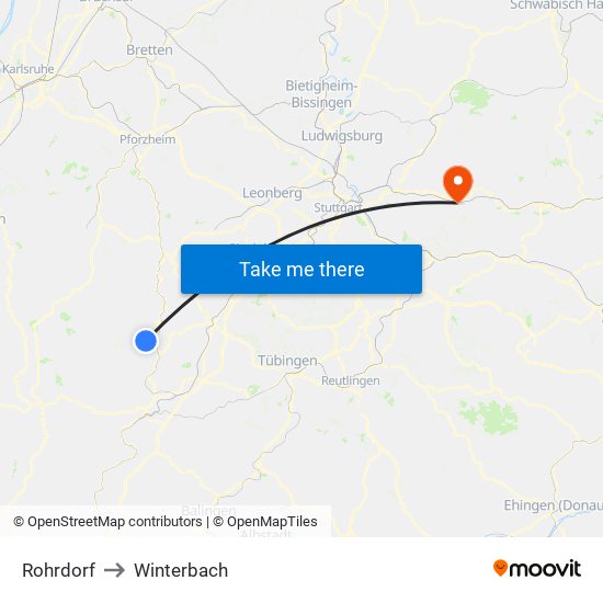 Rohrdorf to Winterbach map