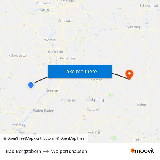 Bad Bergzabern to Wolpertshausen map