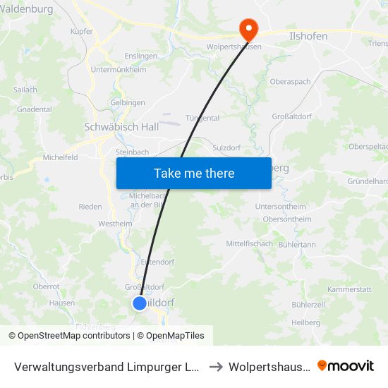 Verwaltungsverband Limpurger Land to Wolpertshausen map